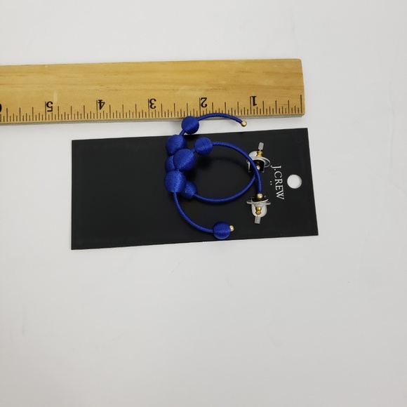 j. crew orb hoop earrings brilliant sapphire blue - Picture 3 of 4